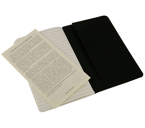 Zestaw 3 zeszytów Moleskine Cahier P kieszonkowe (9x14 cm) w Linie Czarne Miękka oprawa (Moleskine Cahiers Set of 3 Ruled Journals Black Soft Cover) - 9788883704895