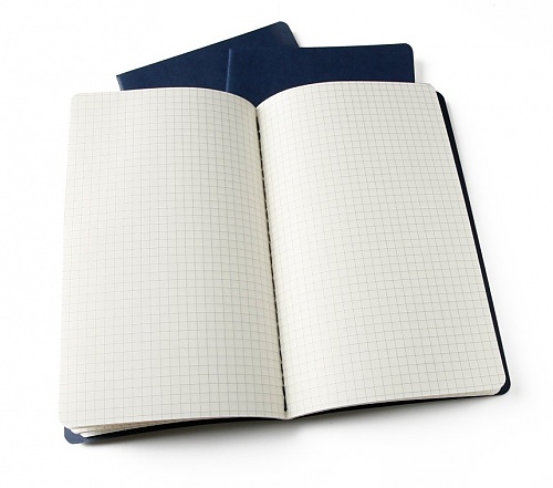 Zeszyty notatniki ekstra duże [19x25 cm.] Cahier w kratkę, kolor bordowy, w zestawie 3 sztuki (Moleskine Cahiers Set of 3 Squared Journals)