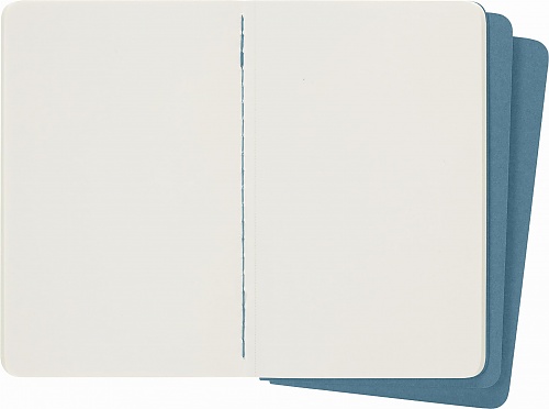 Zestaw 3 zeszytów Moleskine Cahier P kieszonkowe (9x14 cm) Czyste Niebieskie Miękka oprawa (Moleskine Cahiers Set of 3 Plain Journals Brisk Blue Soft Cover) - 8058647629612