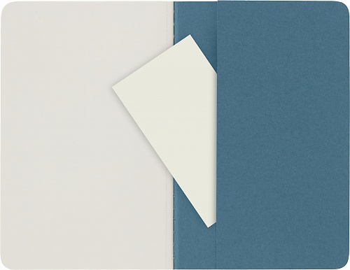 Zestaw 3 zeszytów Moleskine Cahier P kieszonkowe (9x14 cm) Czyste Niebieskie Miękka oprawa (Moleskine Cahiers Set of 3 Plain Journals Brisk Blue Soft Cover) - 8058647629612