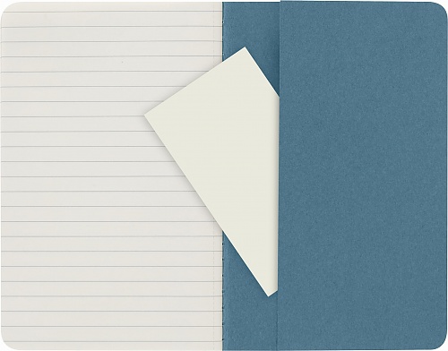 Zestaw 3 zeszytów Moleskine Cahier P kieszonkowe (9x14 cm) w Linie Niebieskie Miękka oprawa (Moleskine Cahiers Set of 3 Ruled Journals Brisk Blue Soft Cover) - 8058647629582