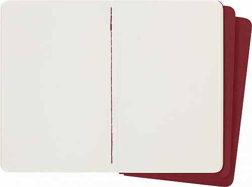 Zestaw 3 zeszytów Moleskine Cahier P kieszonkowe (9x14 cm) Czyste Żurawinowa Czerwień Miękka oprawa (Moleskine Cahiers Set of 3 Plain Journals Cranberry Red Soft Cover) - 9788862930970