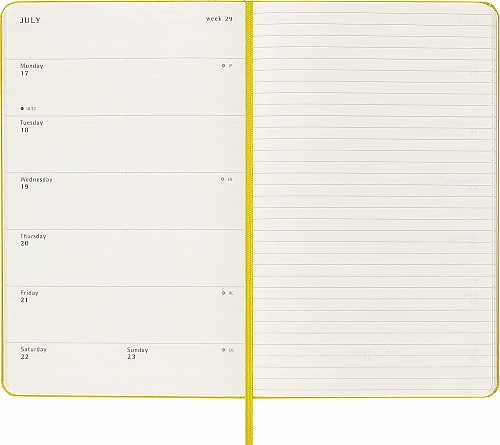 Kalendarz Moleskine 2023 12M rozmiar L (duży 13x21 cm) Tygodniowy Oliwkowy Twarda oprawa (Moleskine Weekly Notebook Diary/Planner 2023 Large Bougainvillea Hay Yellow Hard Cover) - 8056598852820