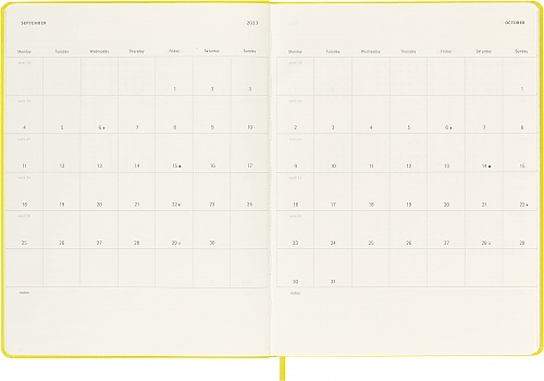 Kalendarz Moleskine 2023 12M rozmiar XL (bardzo duży 19x25 cm) Tygodniowy Oliwkowy Twarda oprawa (Moleskine Weekly Notebook Diary/Planner 2023 Extra Large Hay Yellow Hard Cover) - 8056598852837