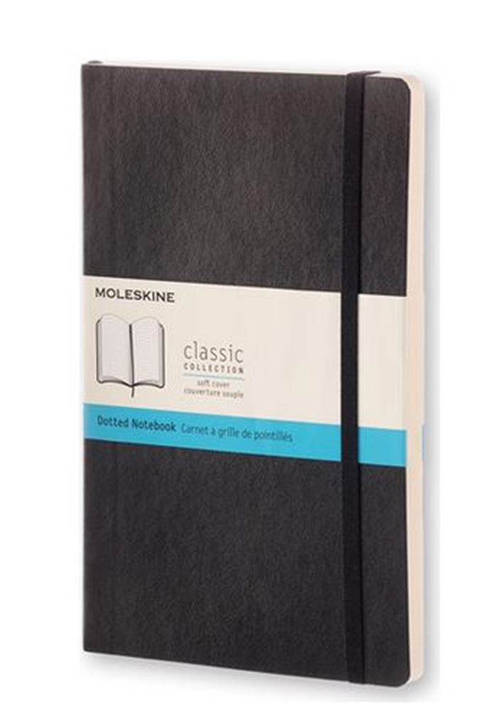 Notatnik Moleskine L duży (13x21cm) w Kropki Czarny Miękka oprawa