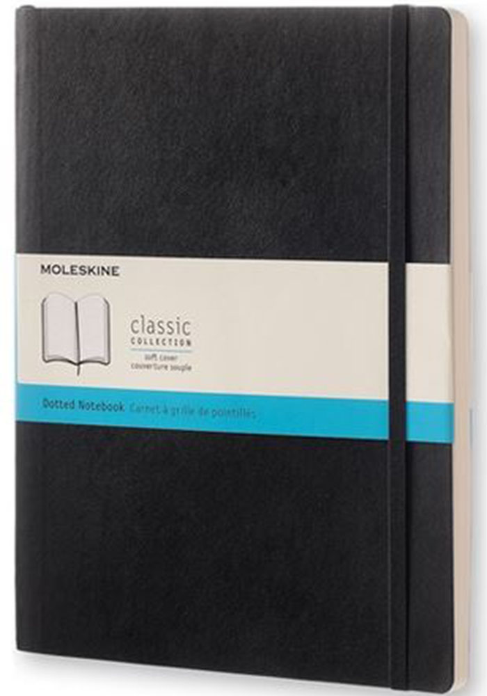 Notatnik Moleskine XL ekstra duży (19x25 cm) w Kropki Czarny Miękka