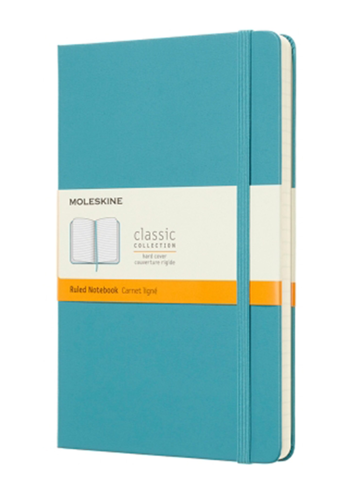 Notatnik Moleskine L duży (13x21cm) w Linie Turkusowy Twarda oprawa (Moleskine Ruled Notebook Large Hard Reef Blue) - 8058341715345