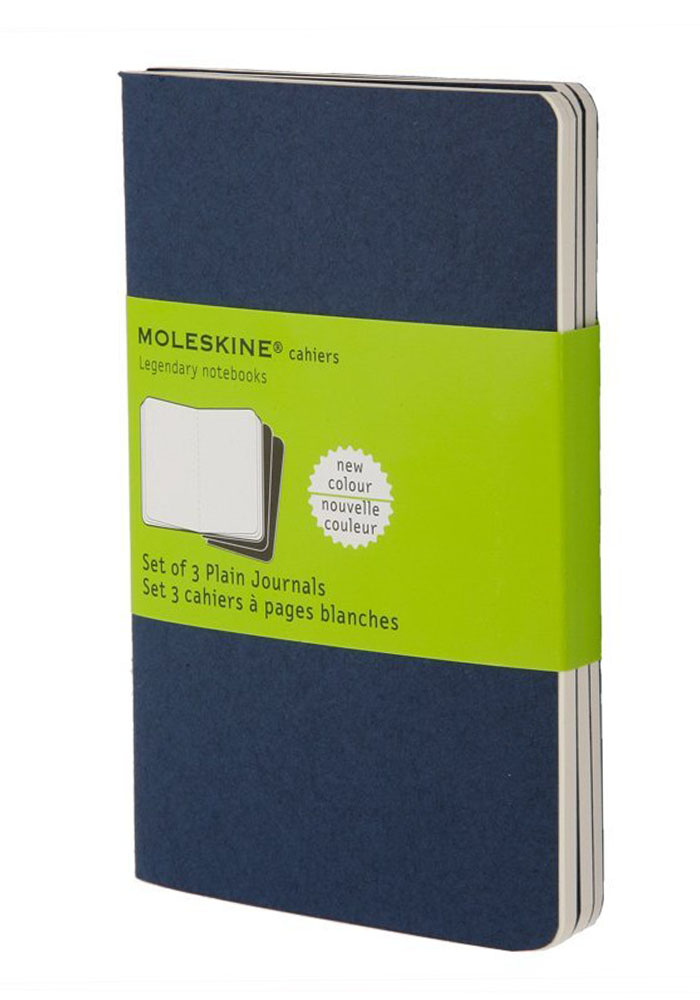 Zestaw 3 zeszytów Moleskine Cahier L duże (13x21 cm) Czyste Granatowe Miękka oprawa (Moleskine