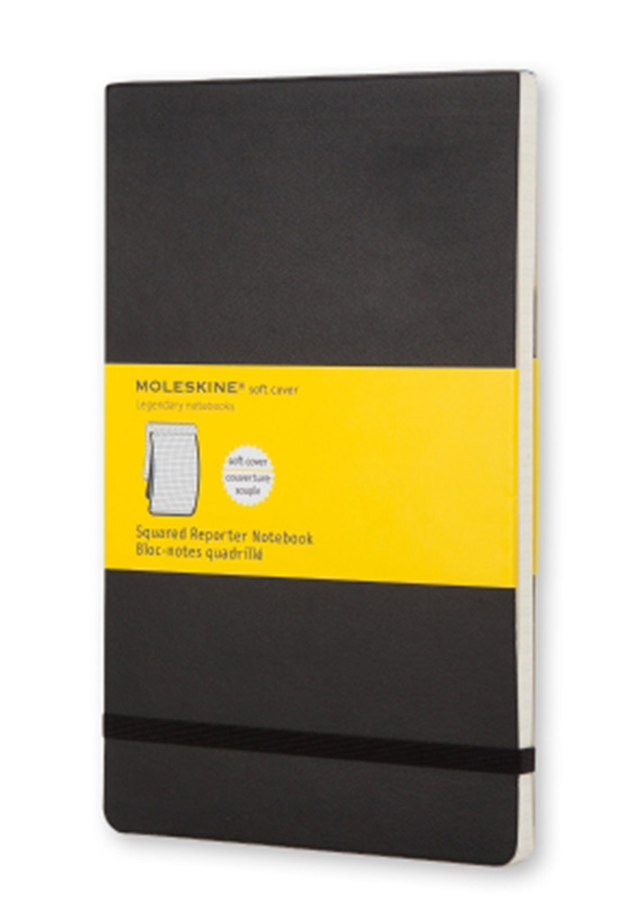 Notes reporterski Moleskine L duży [13x21 cm] w Kratkę Czarny Miękka