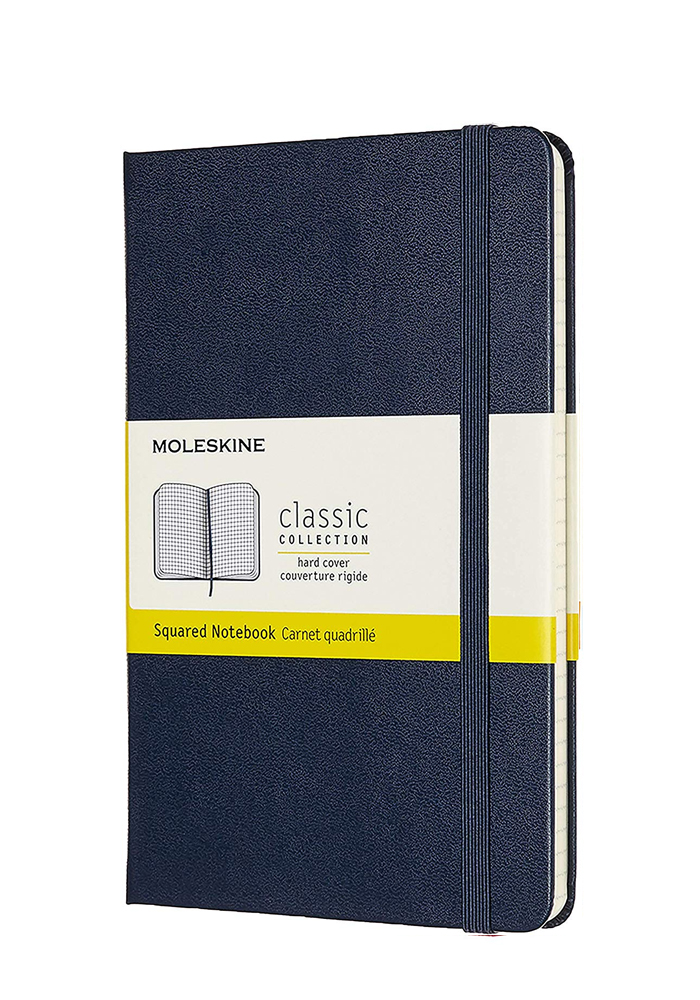 Notatnik Moleskine M średni (11,5x18 cm) w Kratkę Granatowy / Szafirowy Twarda oprawa (Moleskine