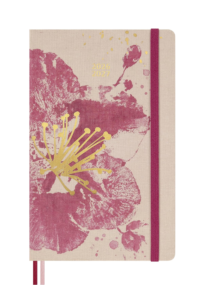 Kalendarz Moleskine 2026-2027 18-miesięczny Sakura z złotymi akcentami duży L (13x21 cm) Tygodniowy Twarda oprawa (Moleskine Limited Edition Sakura 18 Month 2026-2027 Weekly Planner Large Hard Cover) -  8056999278625