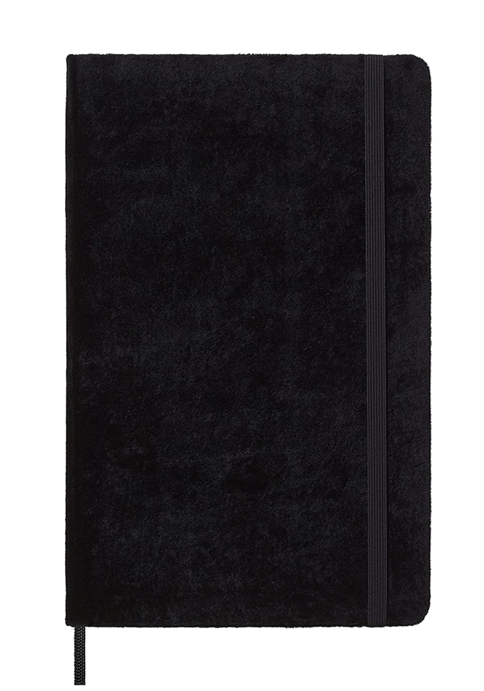 Notatnik Aksamitny Moleskine L duży (13x21cm) w Linie Czarna Aksamitna Twarda oprawa w eleganckim Pudełu (Moleskine Limited Edition Velvet BOX Ruled Notebook Large Hard Black Cover) - 8056598851311