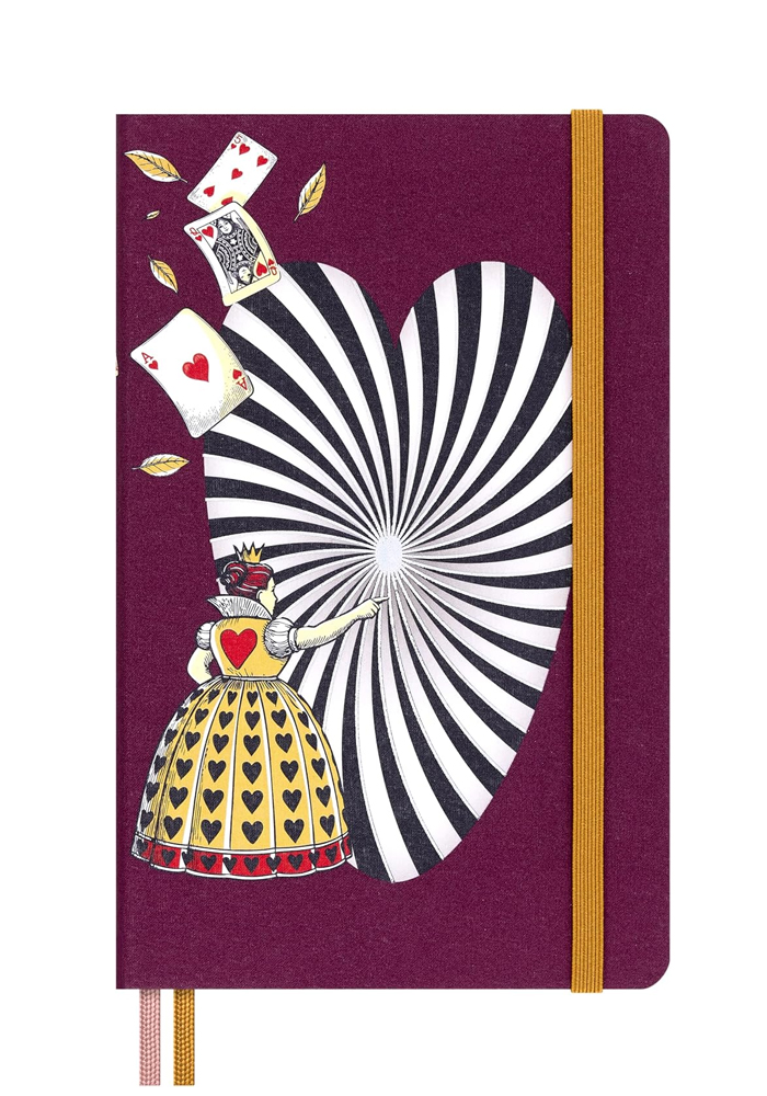 Notatnik Moleskine Alicja w Krainie Czarów L duży (13x21 cm) Czysty Fioletowy Twarda oprawa (Moleskine Alice's Adventures in Wonderland Limited Edition Notebook Plain Large Journey Graphic Hard Cover) - 8056711513416