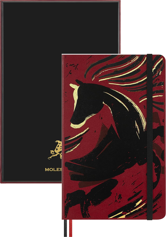 Notatnik Moleskine Rok Konia L duży (13x21 cm) w Linię Woodcut Twarda oprawa w Pudełku Prezentowym (Moleskine Year of the Horse Woodcut Limited Edition Notebook Ruled Large Hard Cover BOX) - 8056999278526