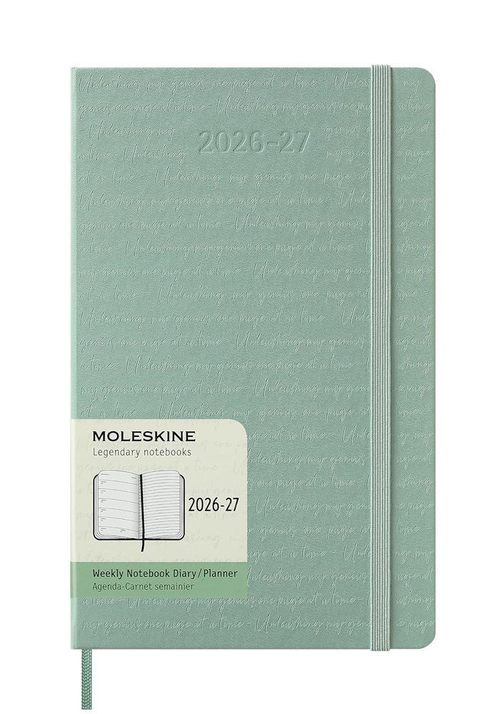Kalendarz Moleskine 2026-2027 18-miesięczny rozmiar L (duży 13x21 cm) Tygodniowy Szałwiowa Zieleń Twarda oprawa (Moleskine Weekly Notebook Diary/Planner 2026-2027 Large Sage Green Hard Cover) - 8056999279141
