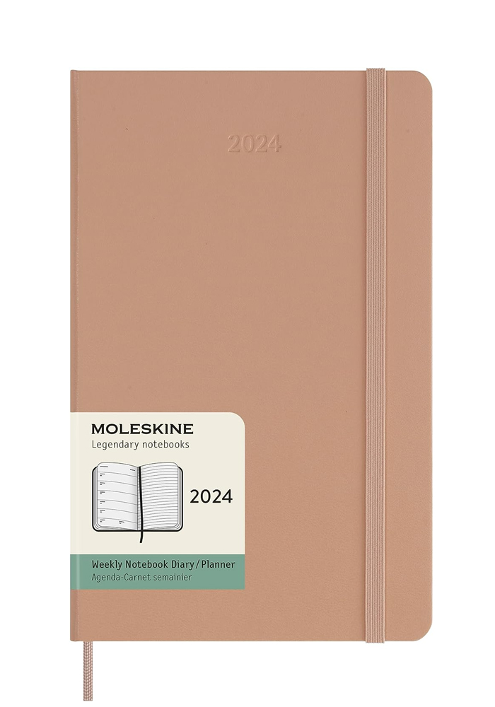 Kalendarz Moleskine 2024 12M rozmiar L (duży 13x21 cm) Tygodniowy