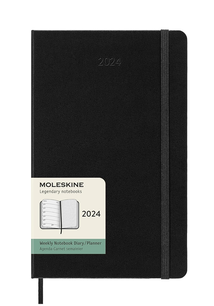 Kalendarz Moleskine 2024 12M rozmiar L (duży 13x21 cm) Tygodniowy