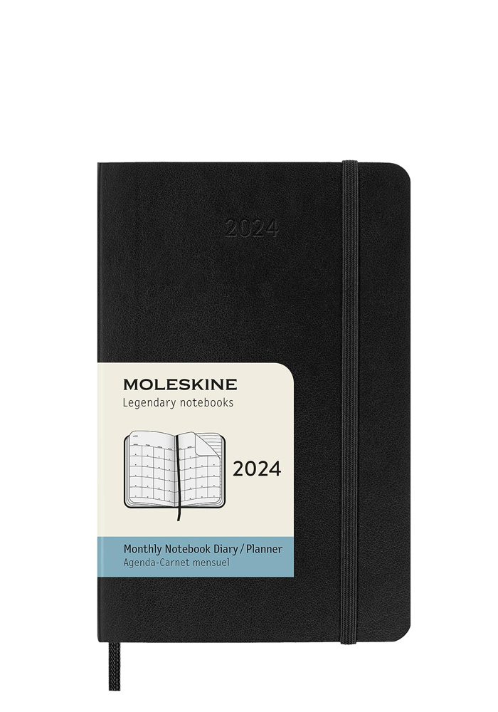 Kalendarz Moleskine 2024 12M rozmiar P (kieszonkowy 9x14 cm) Miesięczny