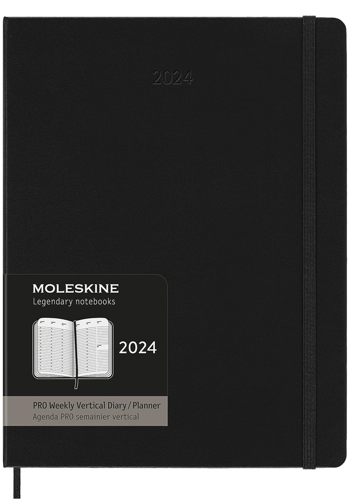 Kalendarz Moleskine 2024 12M PRO rozmiar XL (bardzo duży 19x25 cm