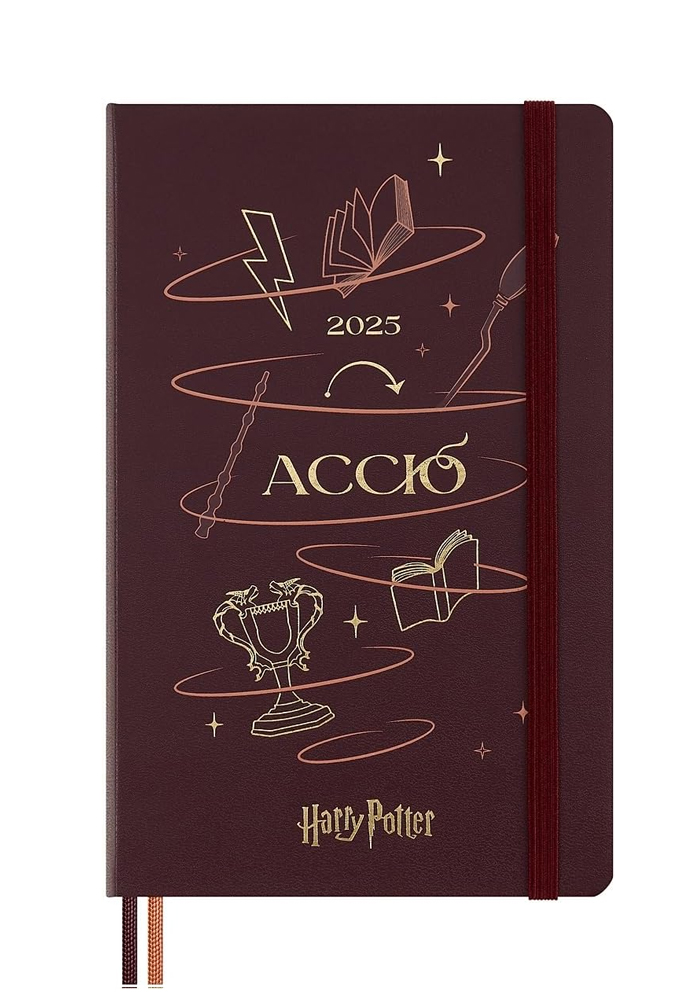 Kalendarz Moleskine 2025 12M Harry Potter Accio rozmiar L (duży 13x21 cm) Dzienny Bordowy Twarda oprawa (Moleskine Limited Edition Harry Potter Accio Daily Notebook/Planner 2025 Bordeaux Large Hard Cover) - 8056999272166