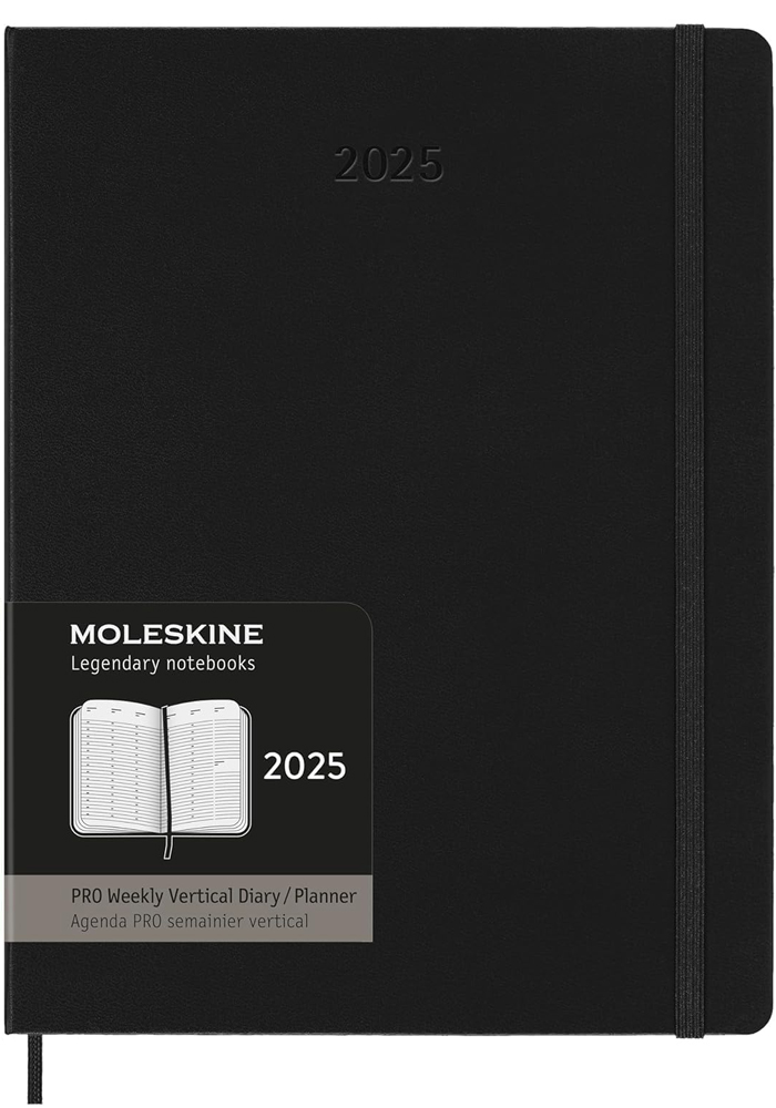 Kalendarz Moleskine 2025 12M PRO rozmiar XL (bardzo duży 19x25 cm