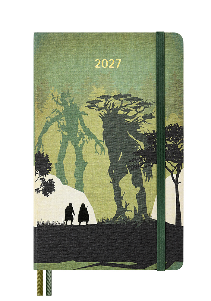 Kalendarz Moleskine 2027 12M Władca Pierścieni Merry Pippin i Entowie rozmiar L (duży 13x21 cm) Dzienny Zielony Twarda oprawa (Moleskine Limited Edition Lord of the Rings Merry & Pippin Daily Notebook/Planner 2027 Large Hard Cover) - 8056999279127