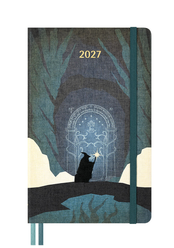 Kalendarz Moleskine 2027 12M Władca Pierścieni Gandalf i Wrota Morii rozmiar L (duży 13x21 cm) Tygodniowy Twarda oprawa (Moleskine Limited Edition Lord of the Rings Gandalf and Gate of Moria Weekly Notebook/Planner 2027 Large Hard Cover) - 8056999279134