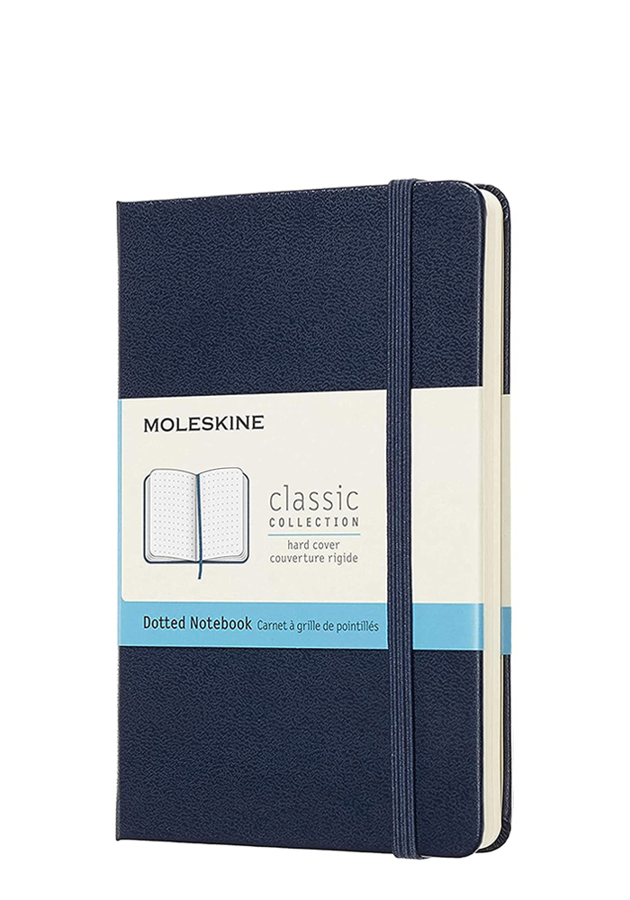 Notatnik Moleskine P kieszonkowy (9x14cm) w Kropki Szafirowy/Granatowy Twarda oprawa (Moleskine Dotted Notebook Pocket Sapphire Blue Hard Cover) - 8058341715338