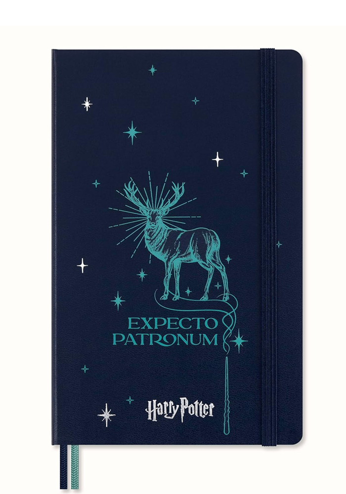 Notatnik Moleskine Harry Potter Expecto Patronum (duży 13x21) w Linie Granatowy Fluorescencyjny Twarda oprawa (Moleskine Harry Potter Expecto Patronum with glow effect Limited Edition Notebook Ruled Large Hard Cover) - 8056999272180